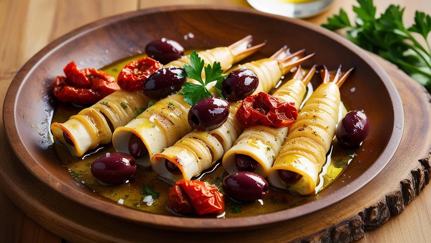 Baked Squid with Olives and Tomatoes A Healthy and Flavorful Dish (1)