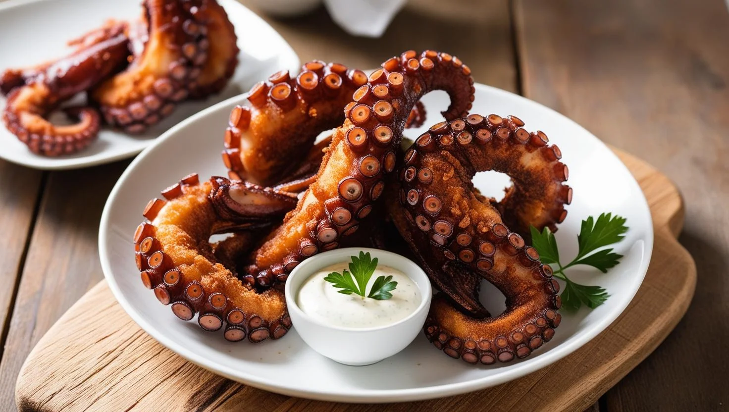 Crispy Fried Octopus with Aioli recipe